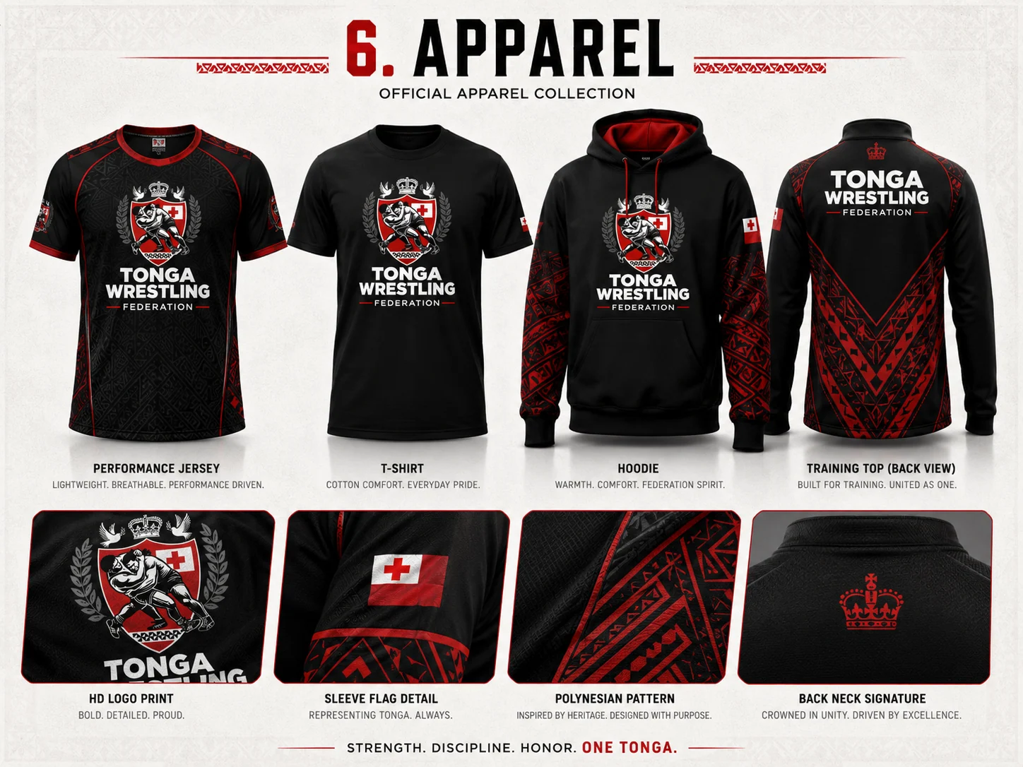 Tonga Wrestling Federation apparel collection designed by Vivid Icon
