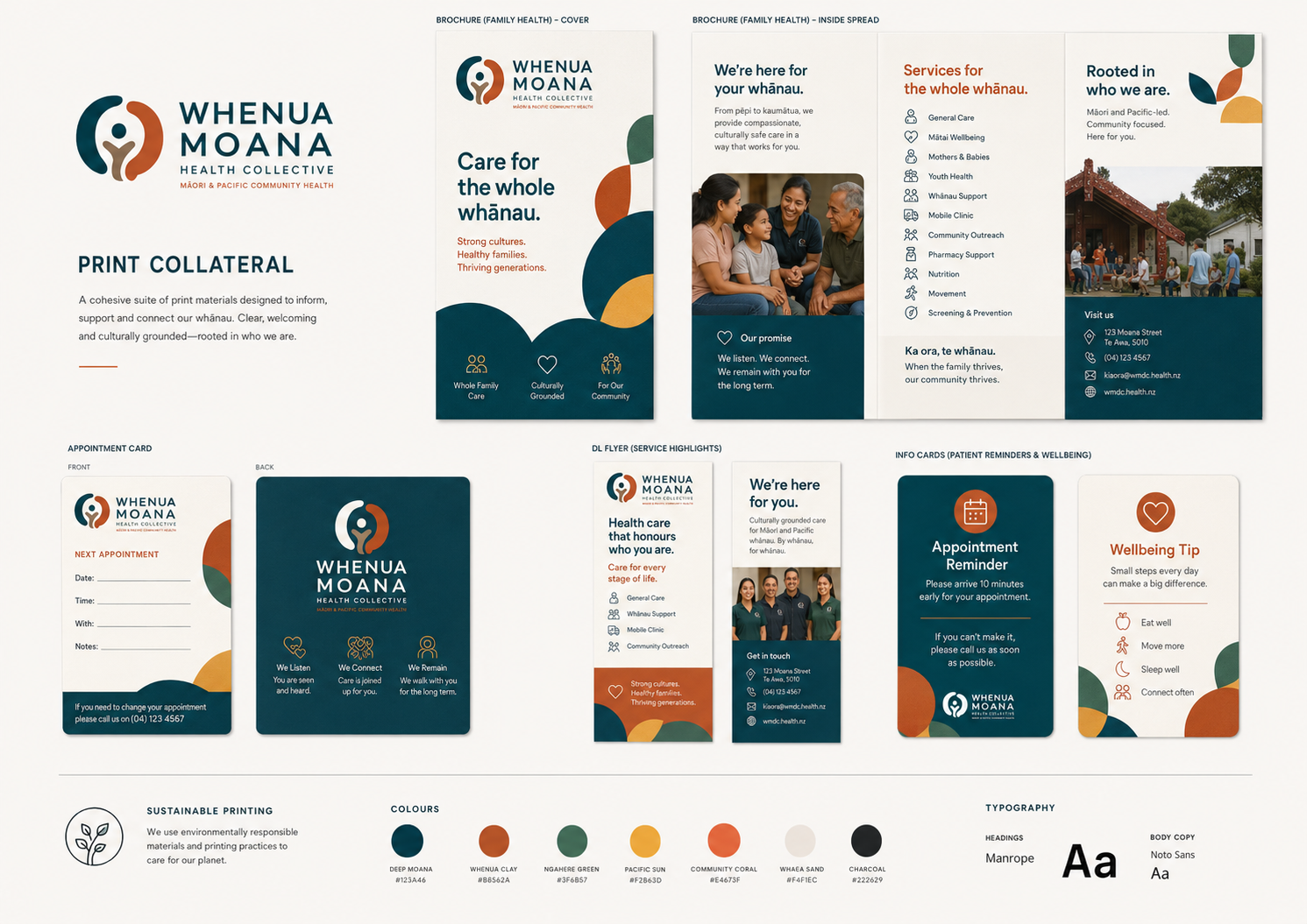 Whenua Moana printed communication collateral